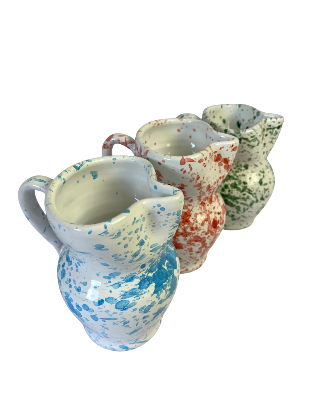Brocche schizzate in ceramica artigianali, effetto schizzo. da 0,5 L e da 1 L