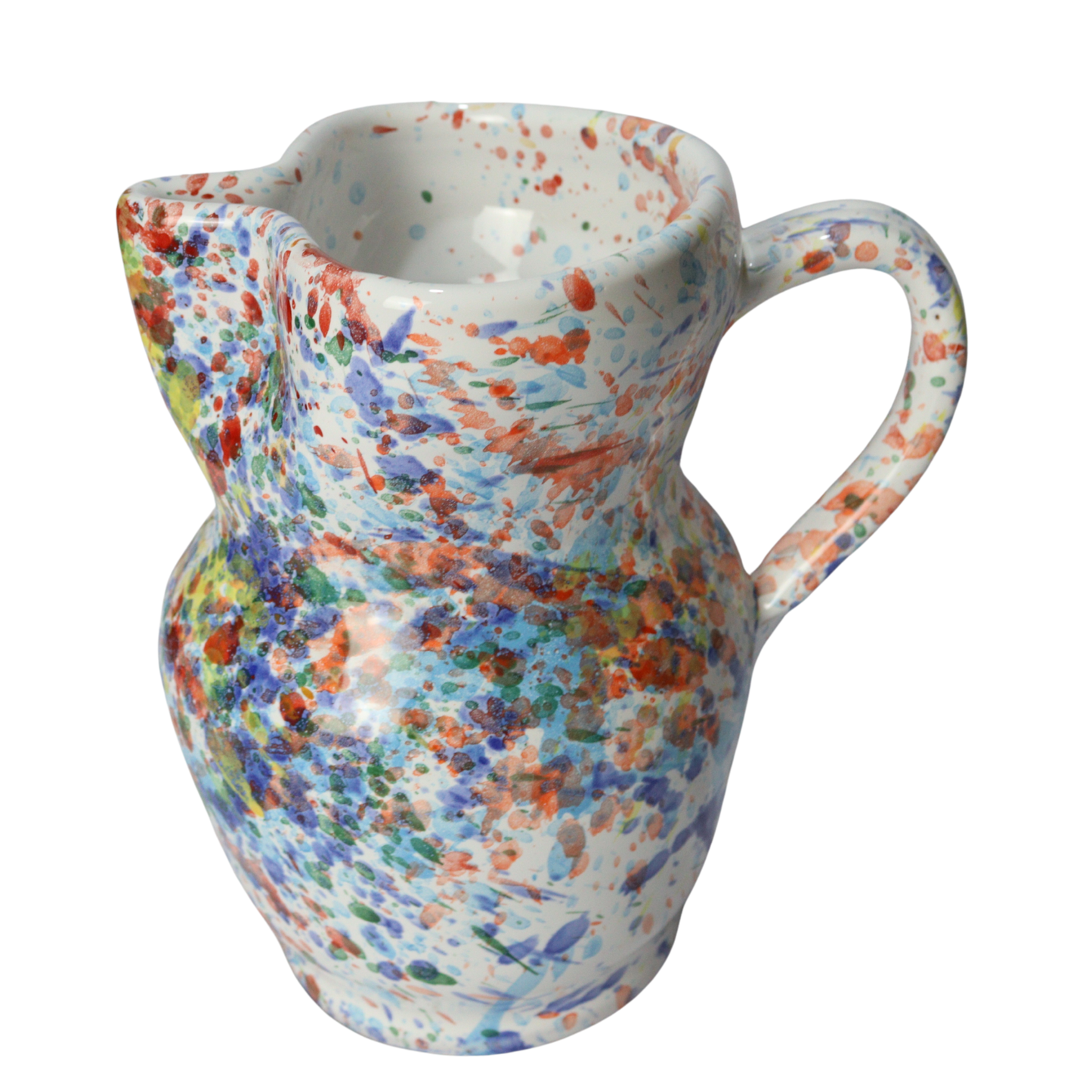 Brocca in ceramica fatta a mano stile stile schizzata arcobaleno, da litro
