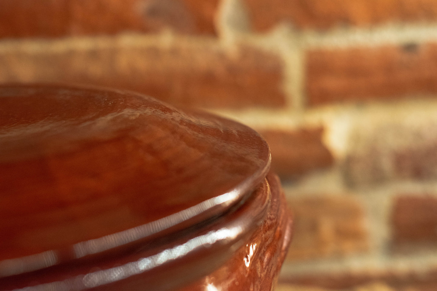 Pentola grande di terracotta con coperchio artigianale diametro 40 cm altezza 18 cm