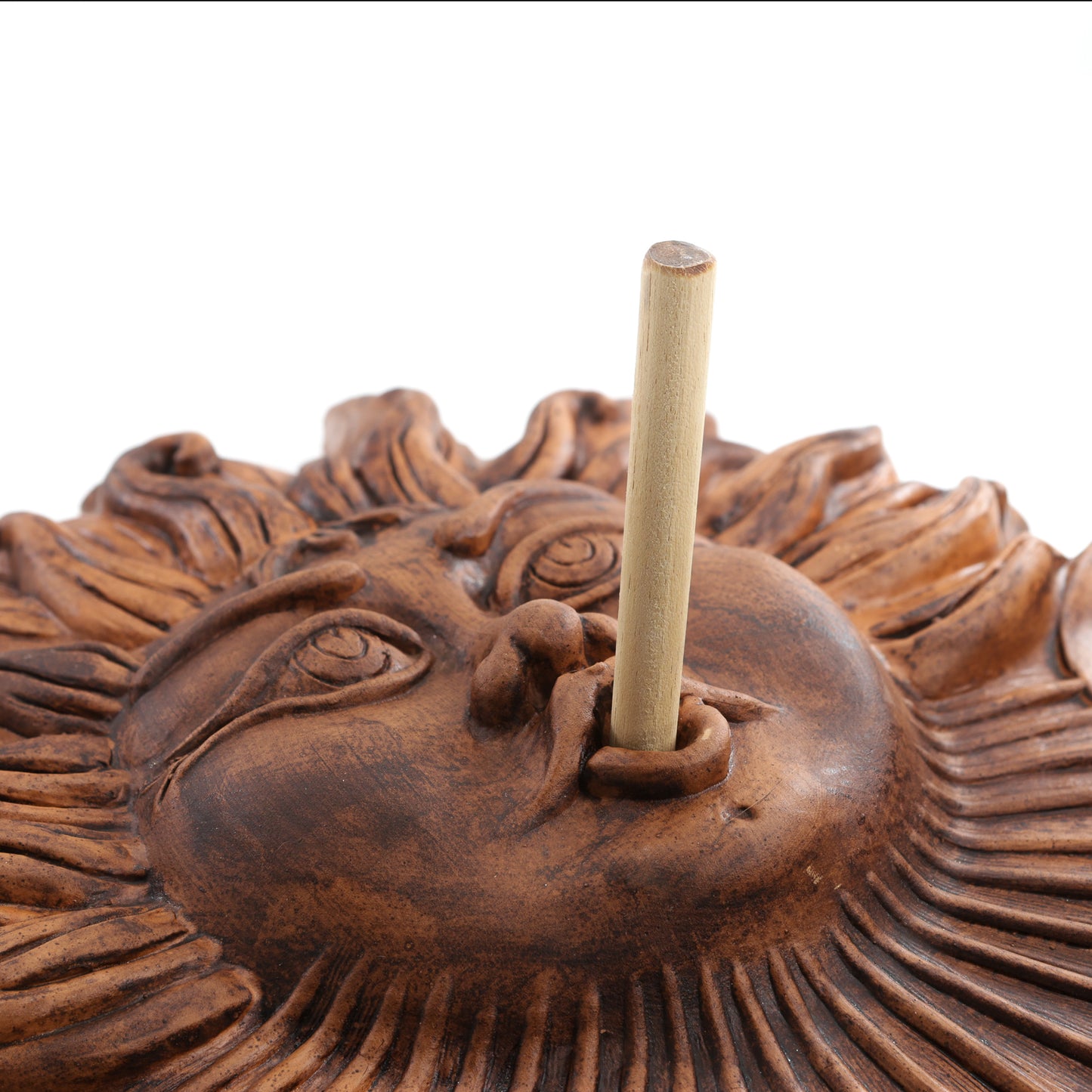 Meridiana da Parete in Terracotta effetto invecchiato– Forma di Sole, Orologio Solare Decorativo per Esterni