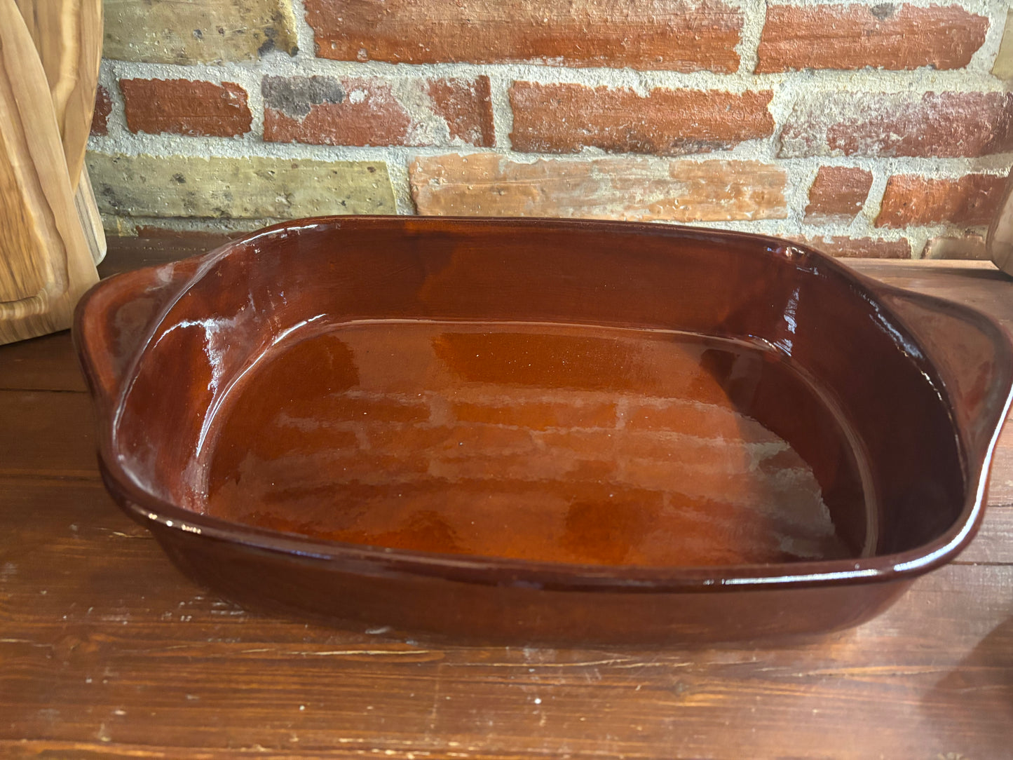 Tegame teglia da forno in terracotta rettangolare lunghezza 36 cm