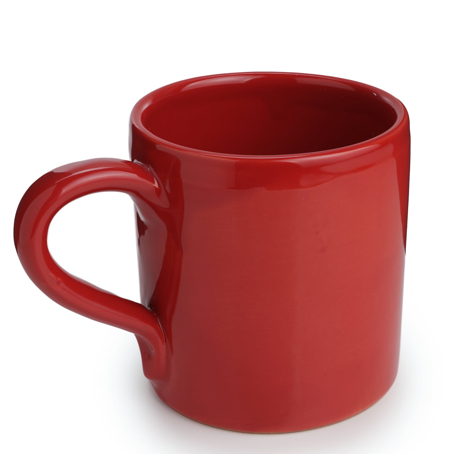 Bicchiere in ceramica con manico bianco o rosso