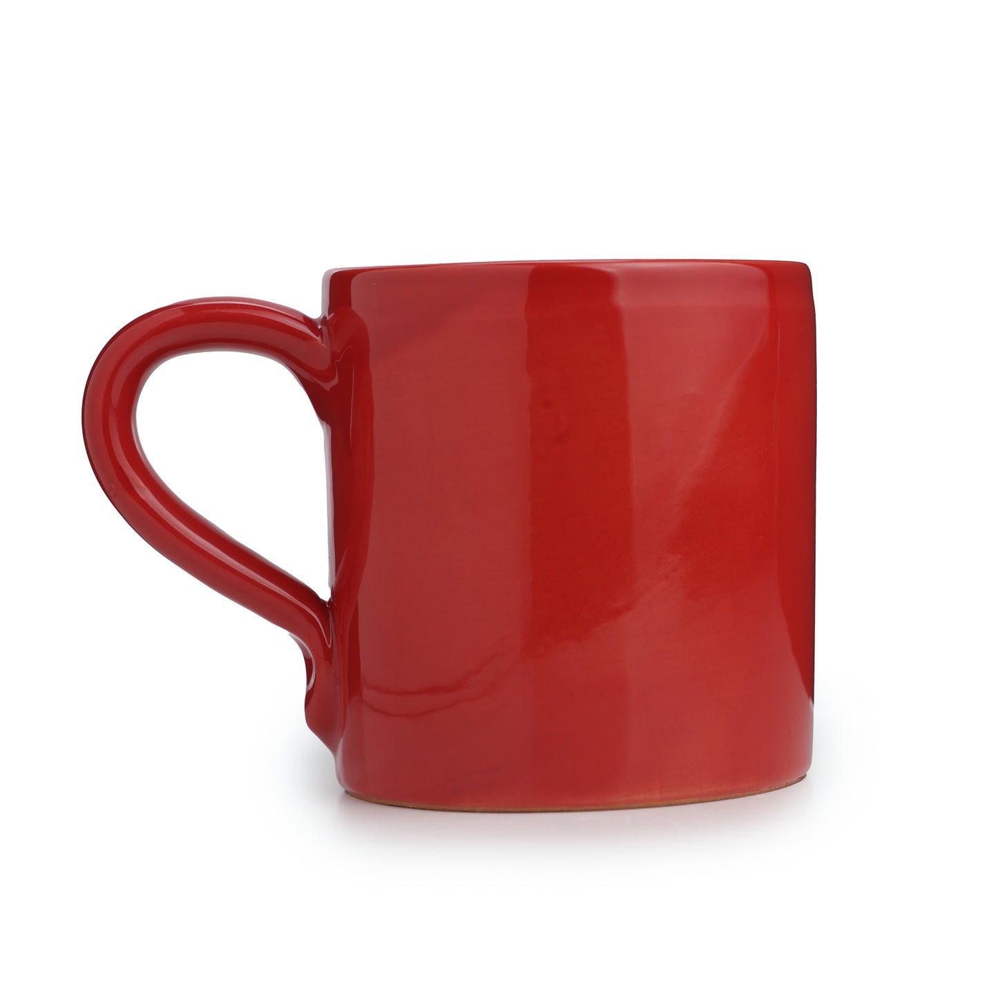 Bicchiere in ceramica con manico o rosso