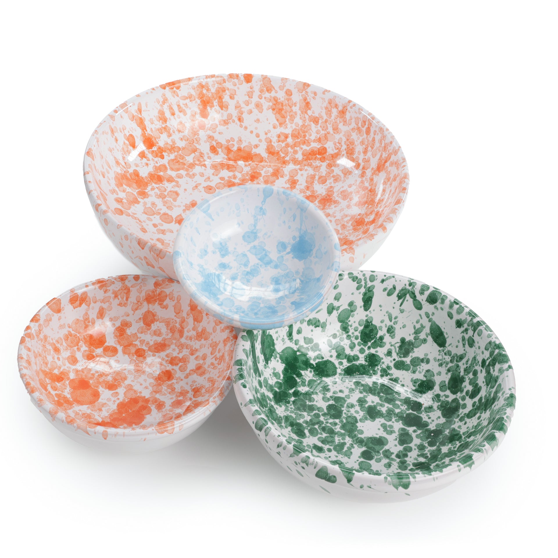 Set di Ciotole in Ceramica Artigianale – Decorazione a Schizzo Multicolore (Varie Dimensioni)