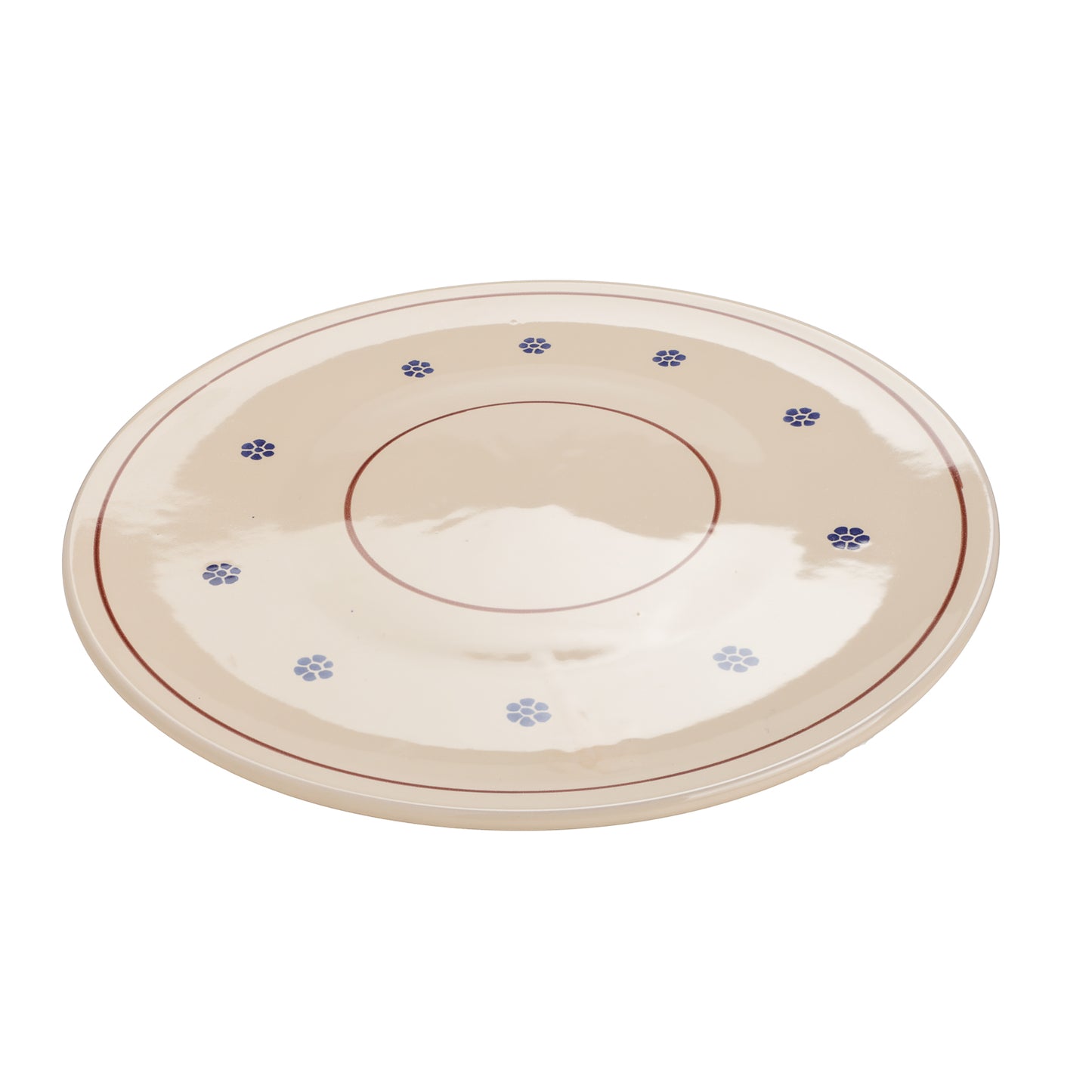 Piatto rotondo grande in ceramica, artigianale stile antico diametro 30 cm