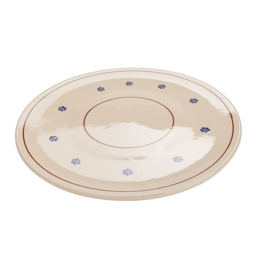 Piatto rotondo grande in ceramica, artigianale stile antico diametro 30 cm