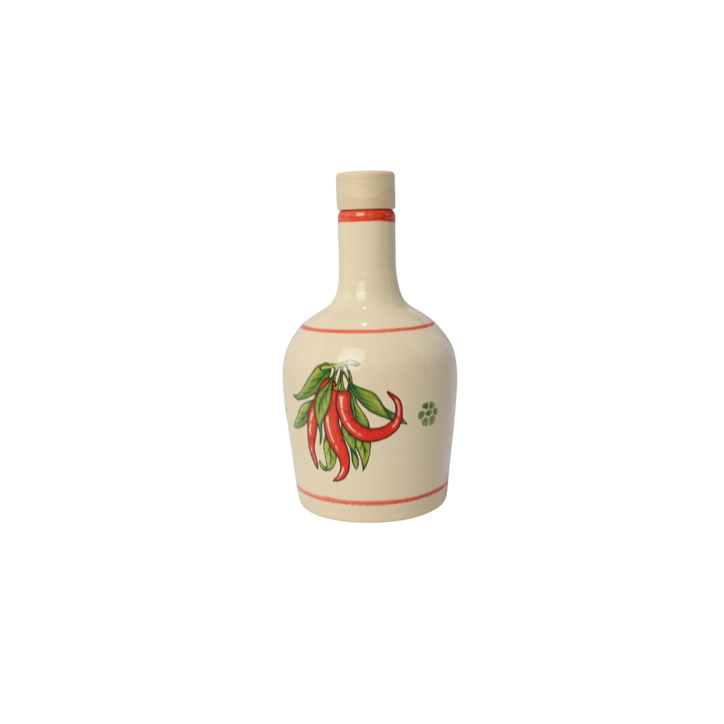 Oliera bottiglia per olio in ceramica decorata con peperoncino 400 ml fatta a mano
