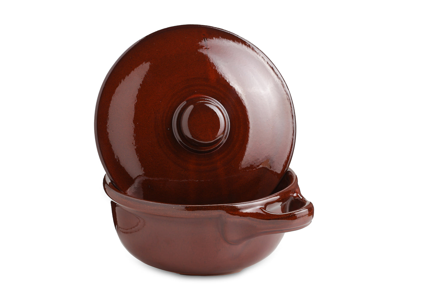 Pentola in terracotta artigianale con coperchio