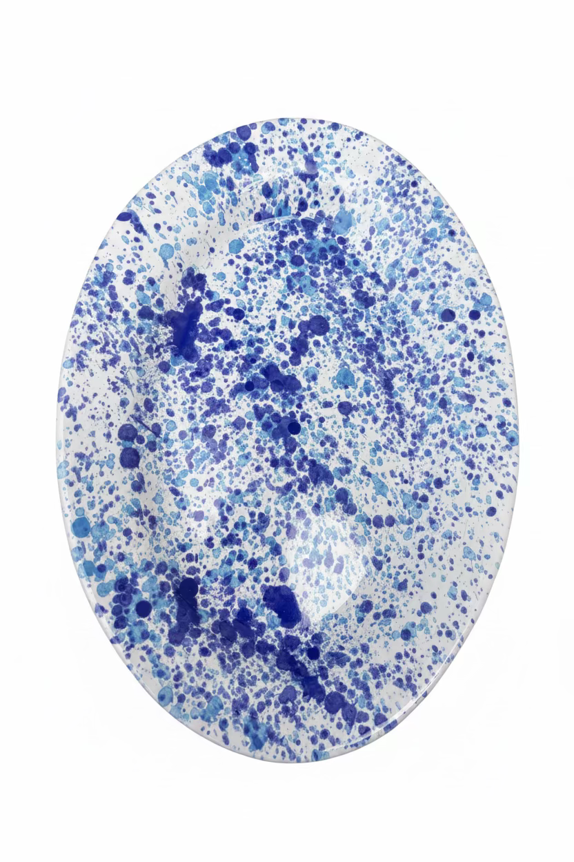 piatto ovale ceramica schizzato
