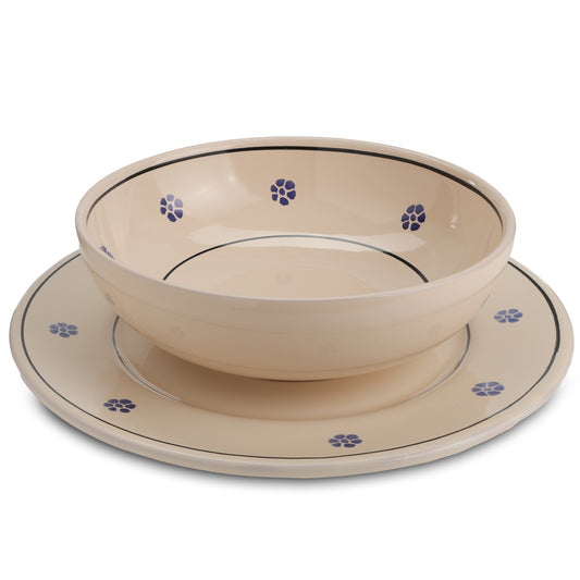 Piatto piano e ciotola in ceramica