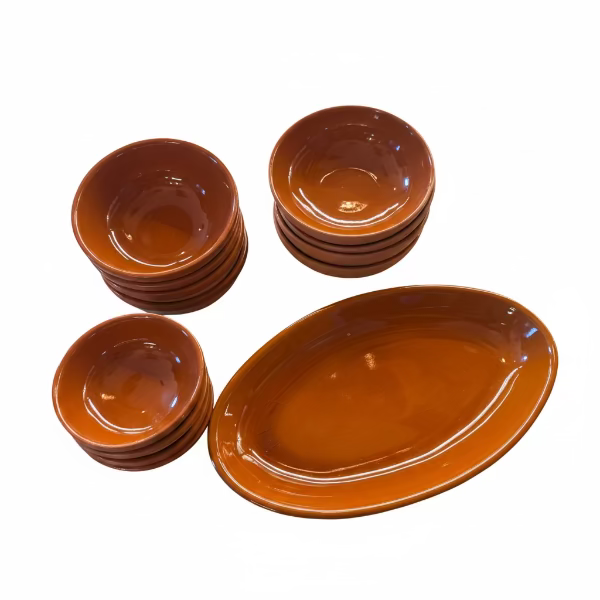 set ciotole marroni rustiche