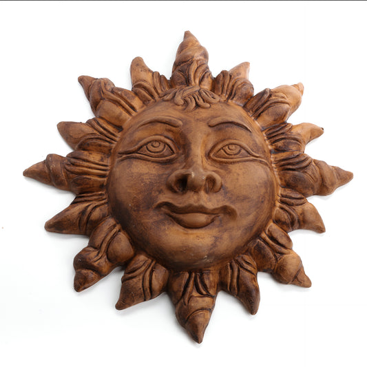 Sole in terracotta decorazione murale artigianale