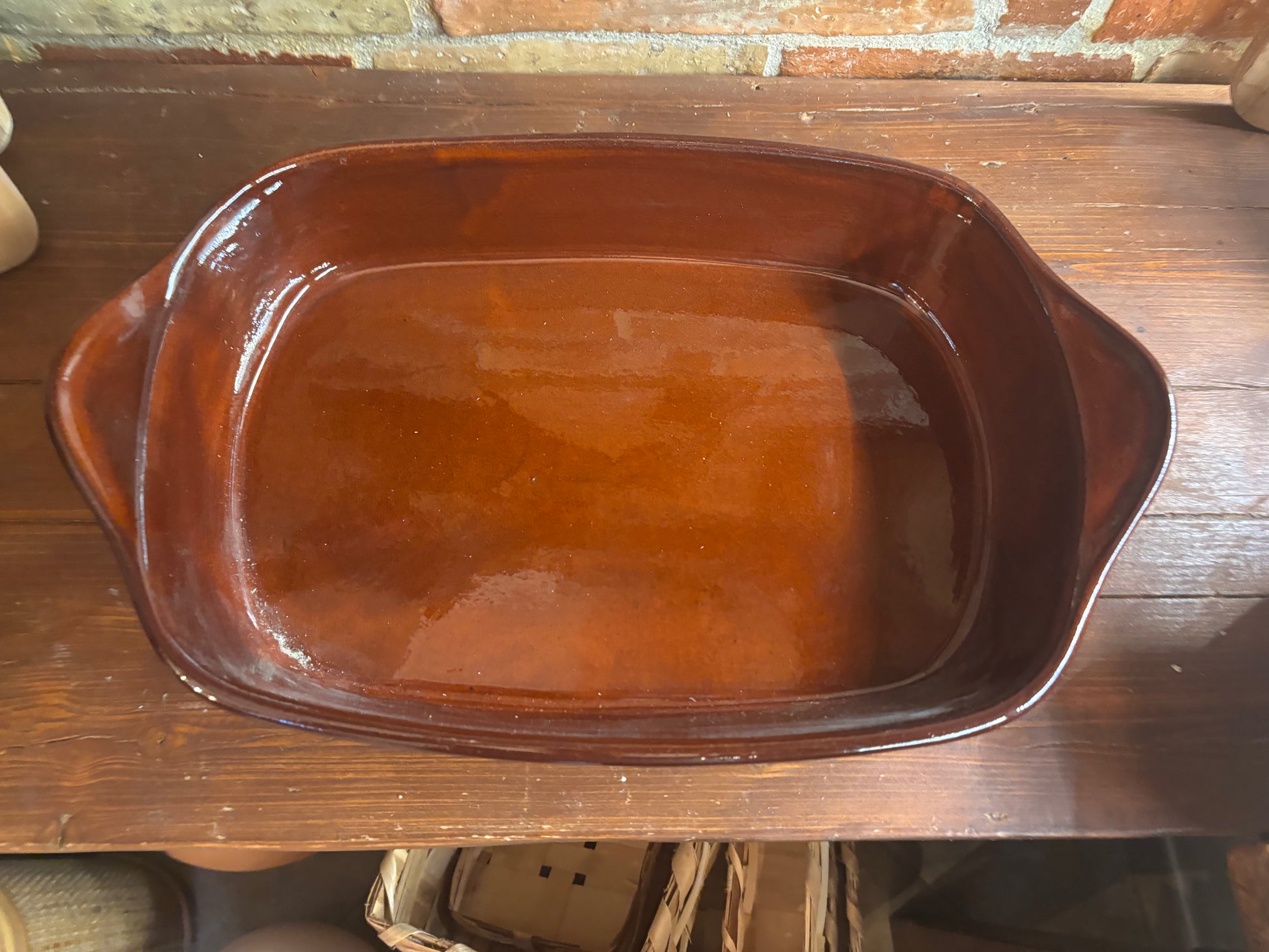 Tegame teglia da forno in terracotta rettangolare