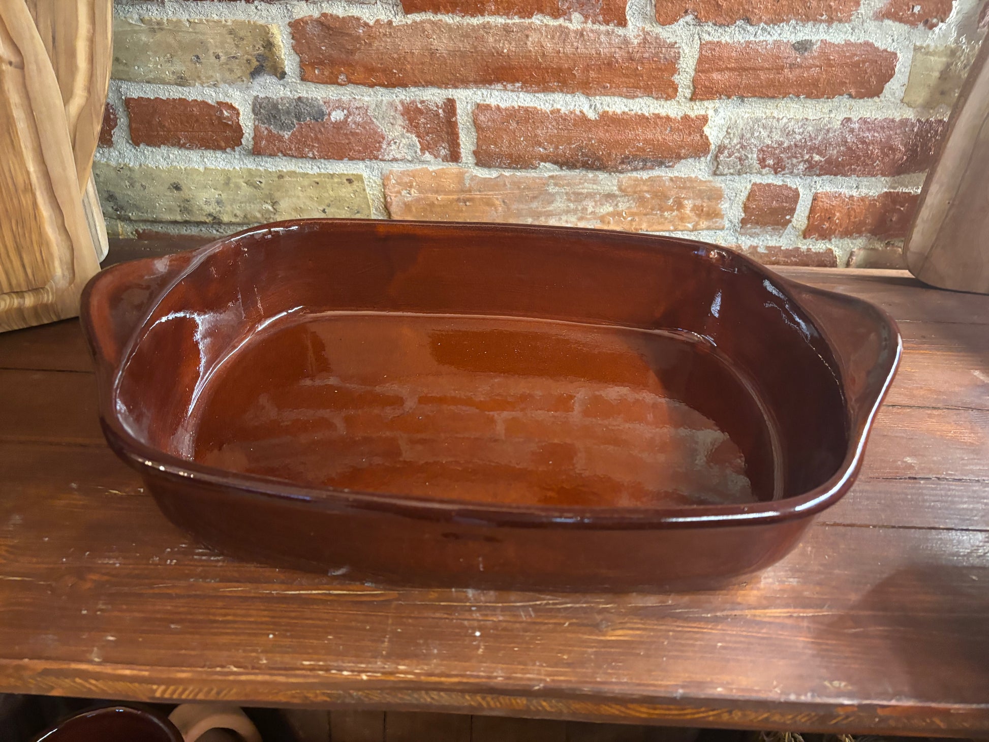 Tegame teglia da forno in terracotta rettangolare
