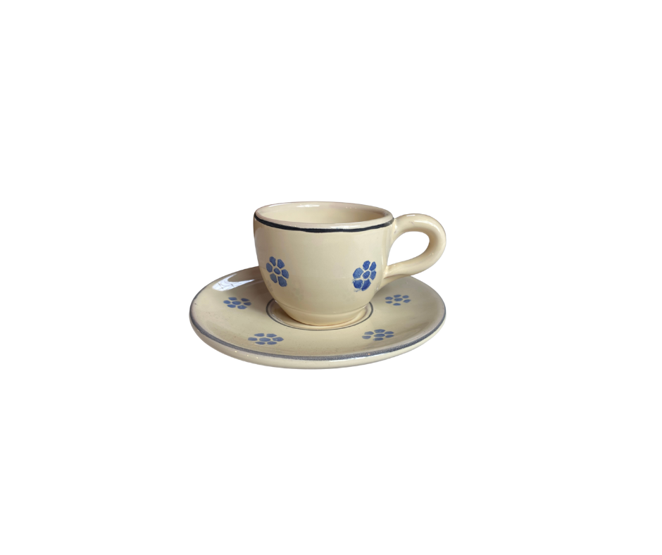 tazzina caffe con piattino in ceramica