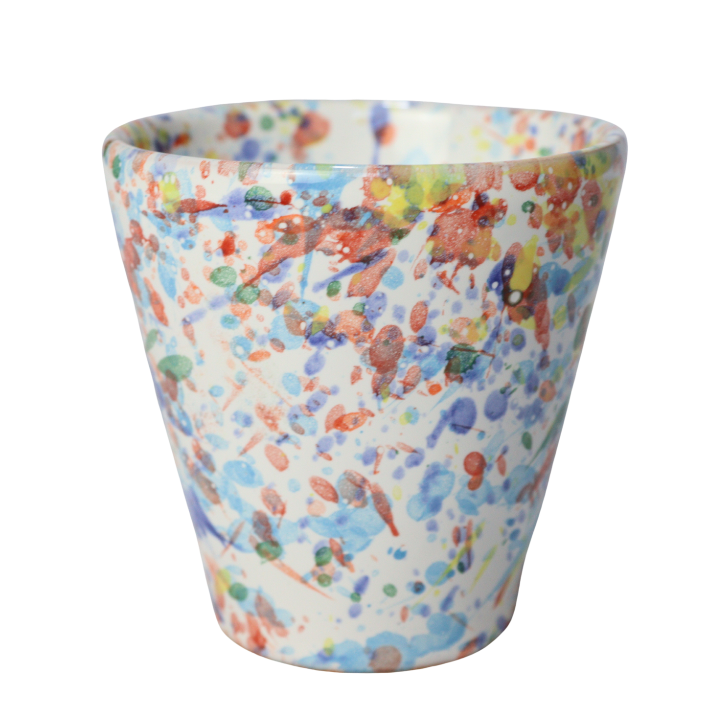 Bicchiere in ceramica- Schizzato arcobaleno