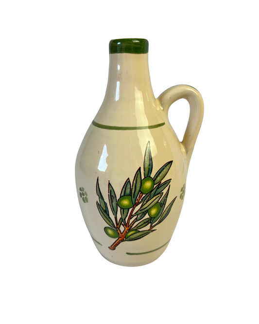 Oliera bottiglia in ceramica con decorazione Ulivo 200 ml
