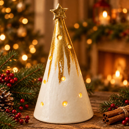 Albero di Natale bianco oro