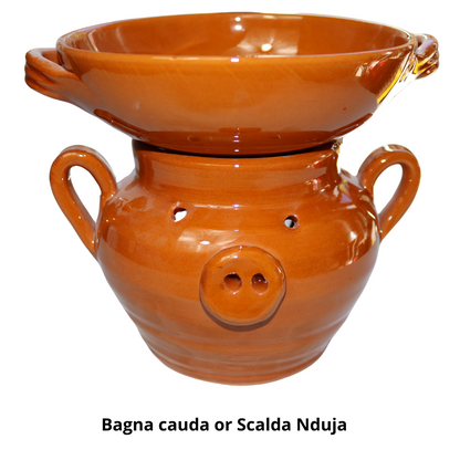 Fornellino in terracotta a forma di maialino per Bagna Cauda e Nduja