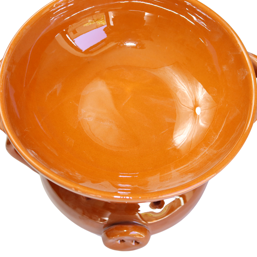 Fornellino in terracotta a forma di maialino per Bagna Cauda e Nduja