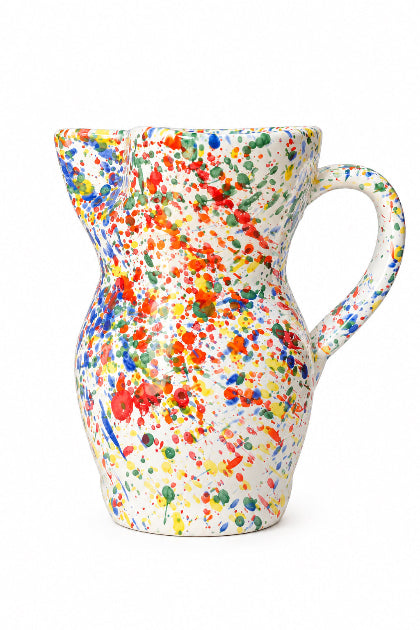 brocca schizzata multicolor in ceramica