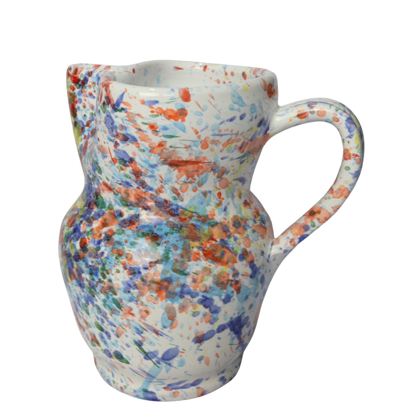 Brocca in ceramica fatta a mano stile stile schizzata arcobaleno, da litro