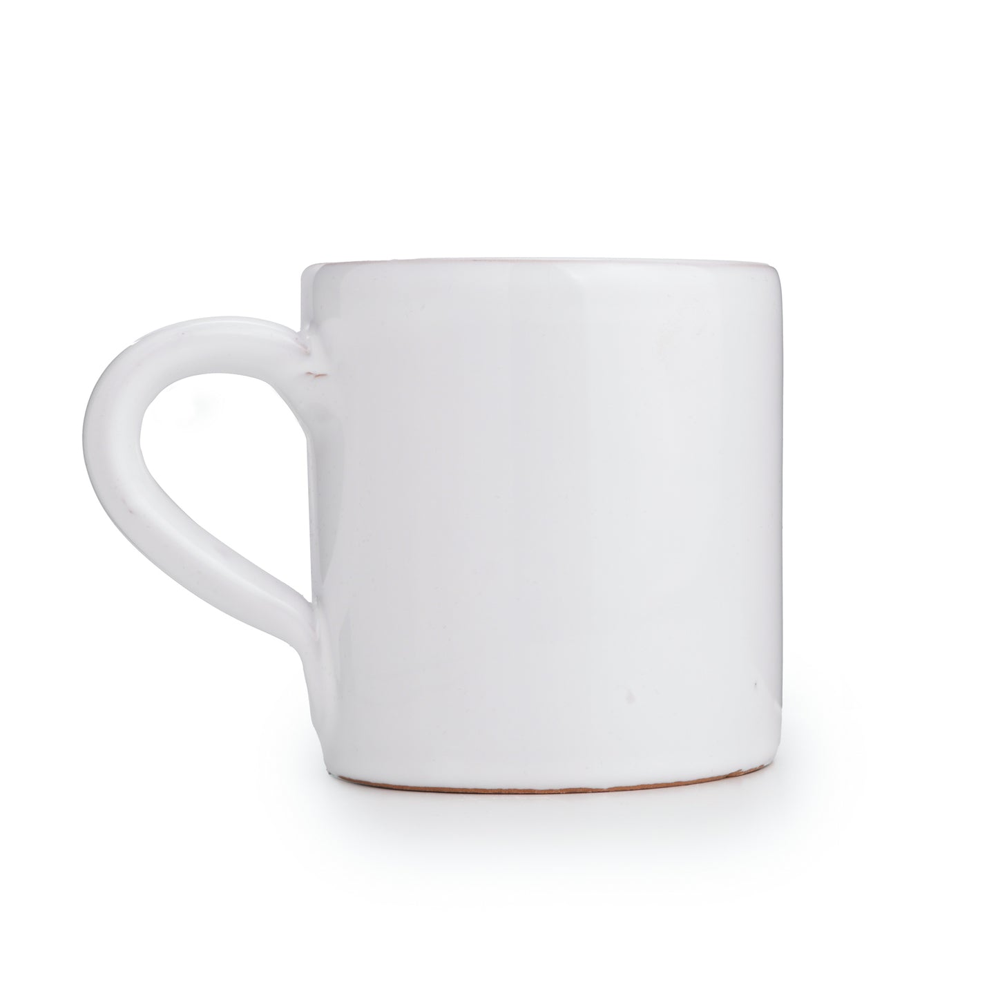 Bicchiere in ceramica con manico bianco o rosso