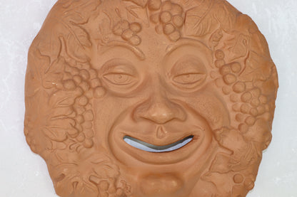 Bacco maschera in terracotta da appendere