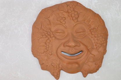 Bacco maschera in terracotta da appender