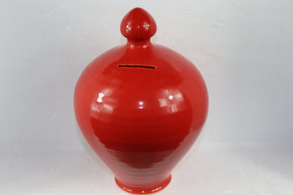 salvadanaio in ceramica rosso