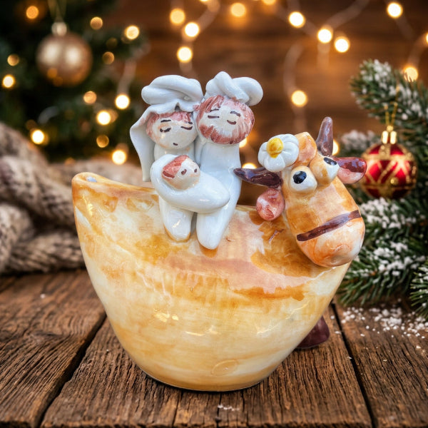 Presepe sulla mucca 