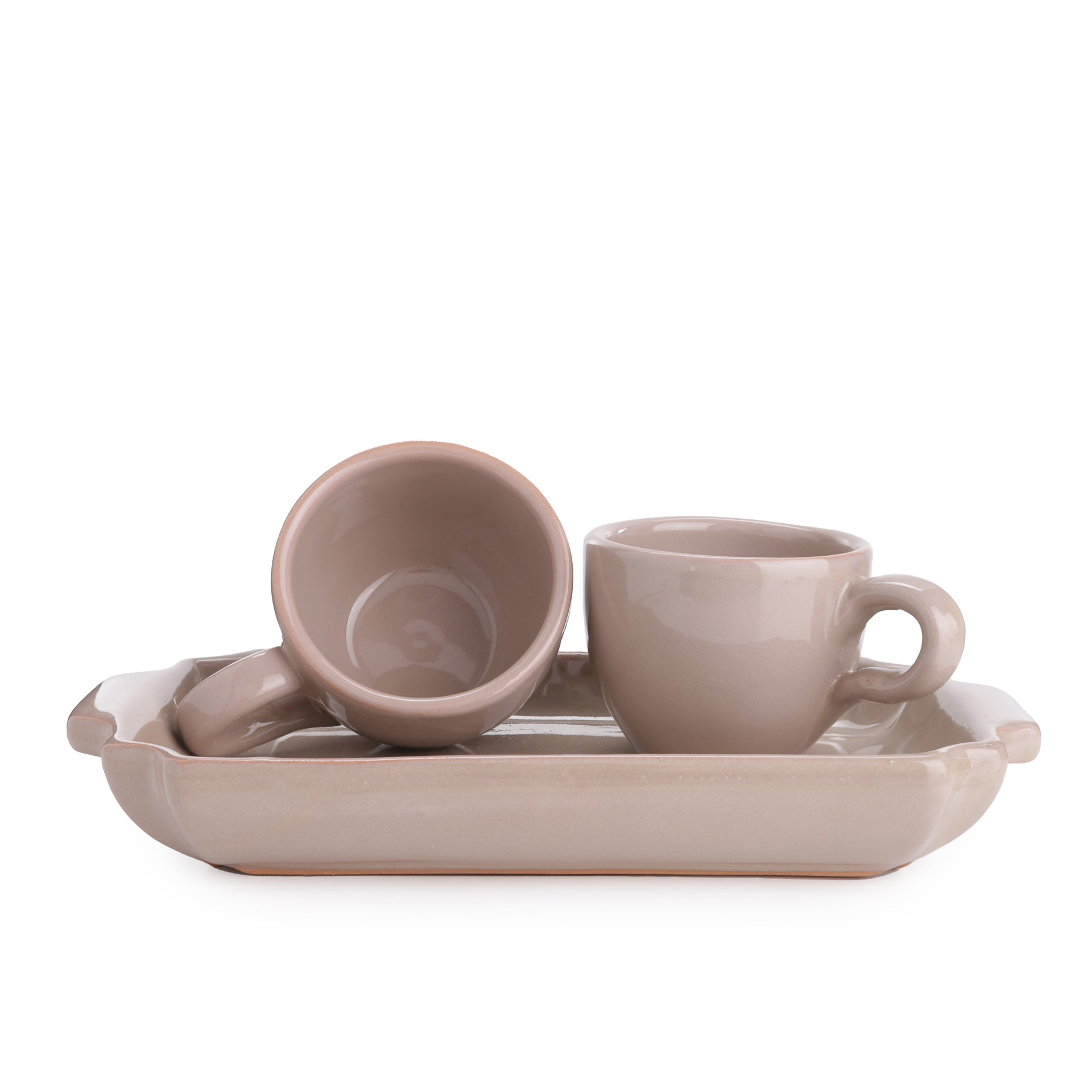Servizio da caffe tortora in ceramica