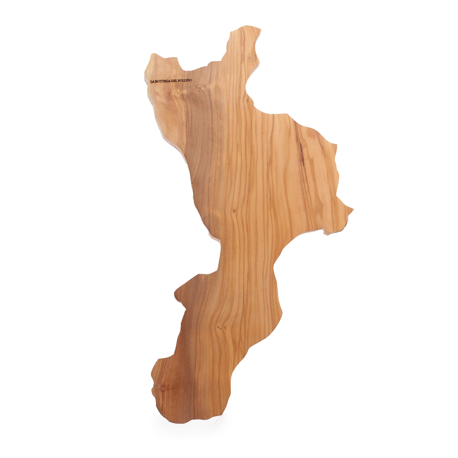 Tagliere forma Calabria, artigianale in Legno Ulivo e Abete