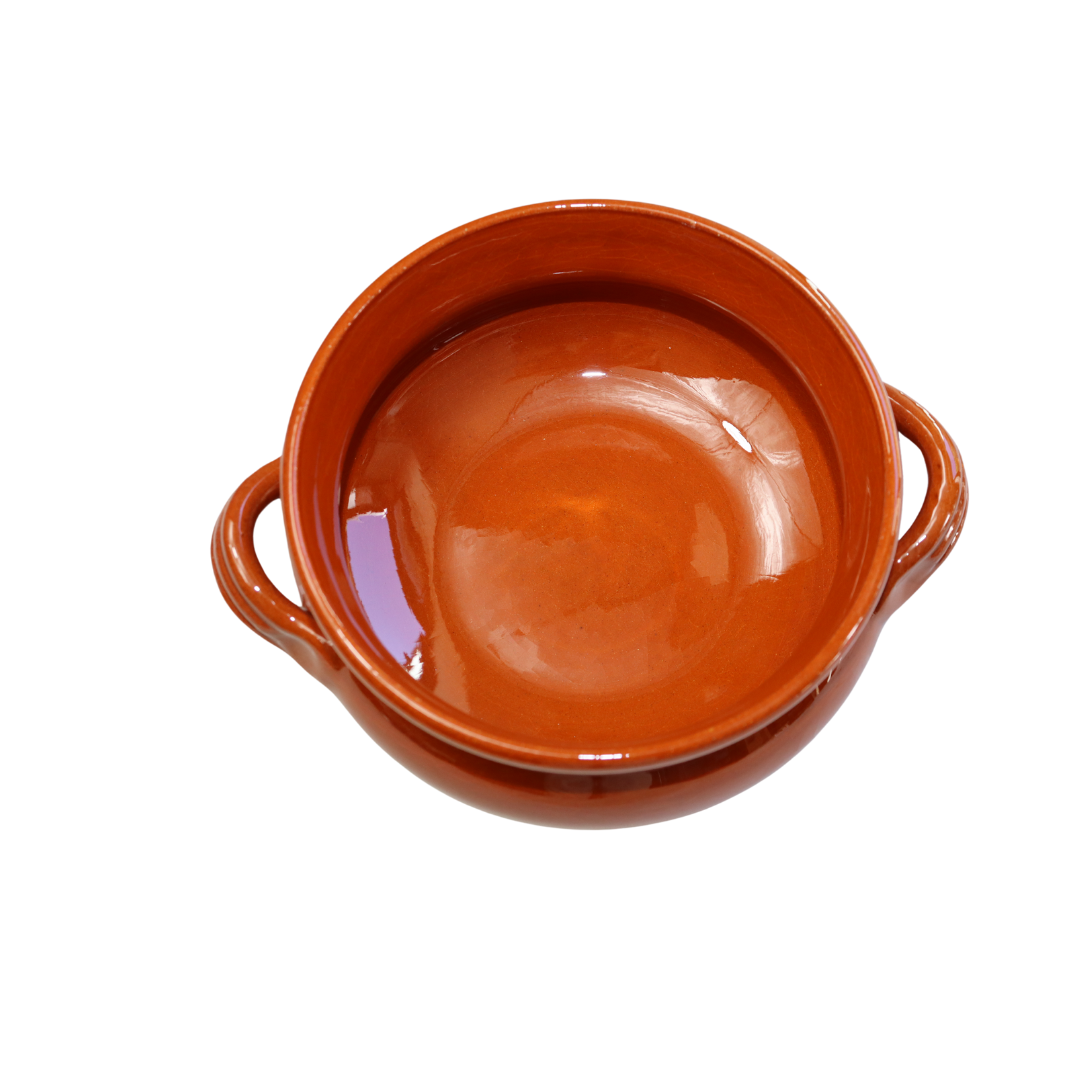 Tegamino in Terracotta Artigianale mono porzione diametro 14 cm 
