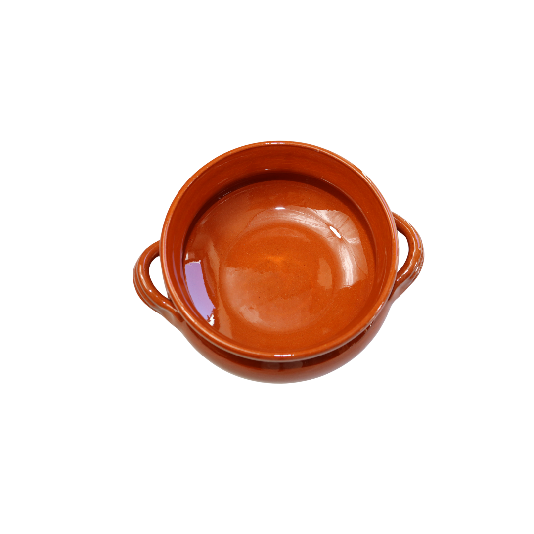 Tegamino in Terracotta Artigianale mono porzione diametro 14 cm 
