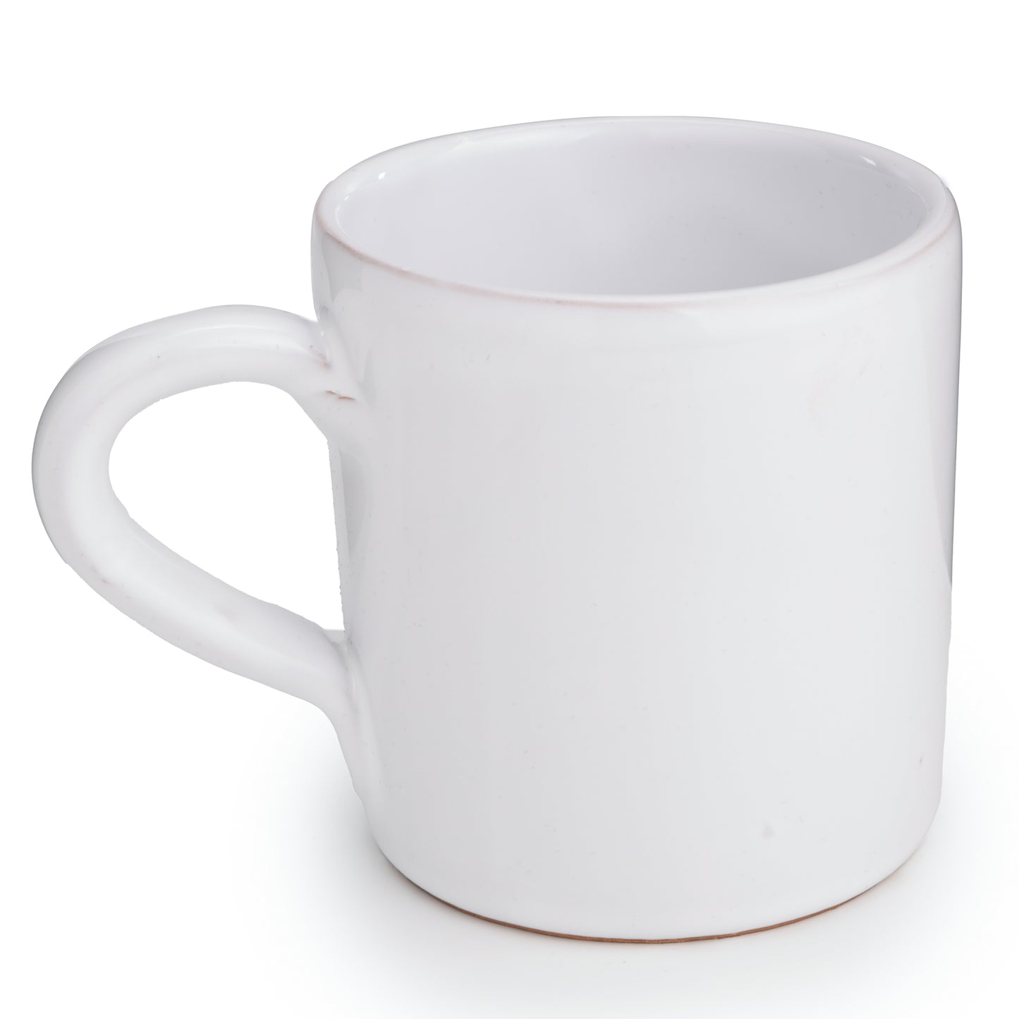 Bicchiere in ceramica con manico bianco 
