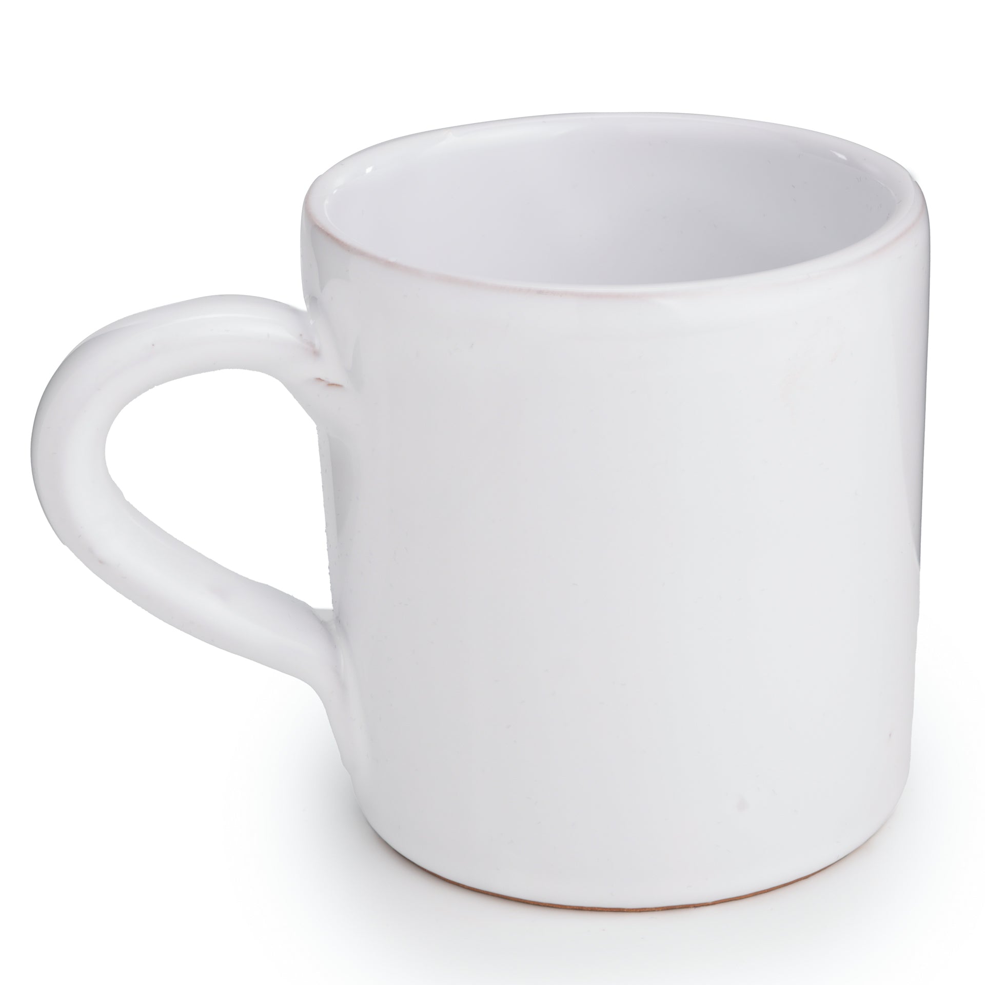 Bicchiere in ceramica con manico bianco 