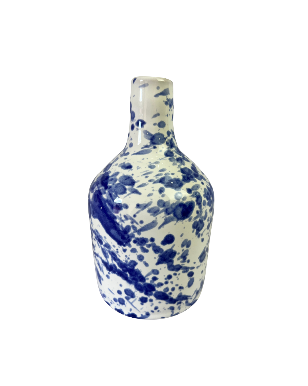 oliera blu schizzata in ceramica artigianale