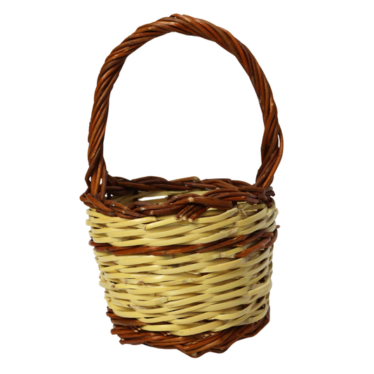 Cesto piccolo paniere porta uova, in salice intrecciato a mano, per matrimoni e arredi