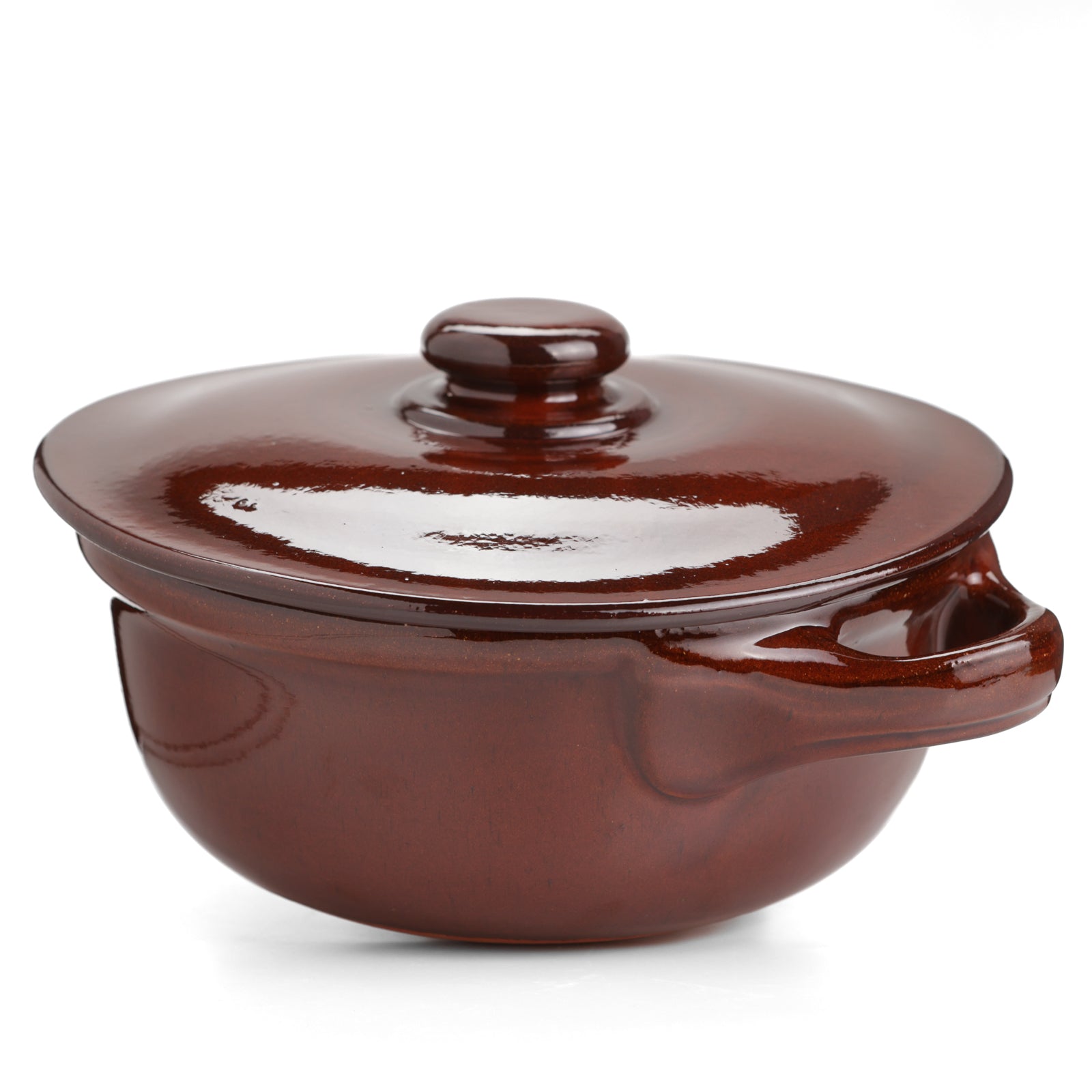 Pentola in terracotta artigianale con coperchio