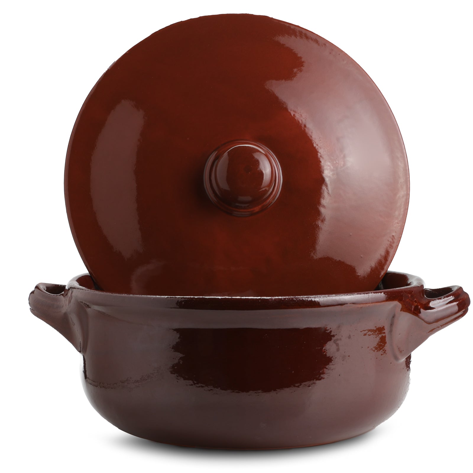 Pentola in terracotta artigianale con coperchio