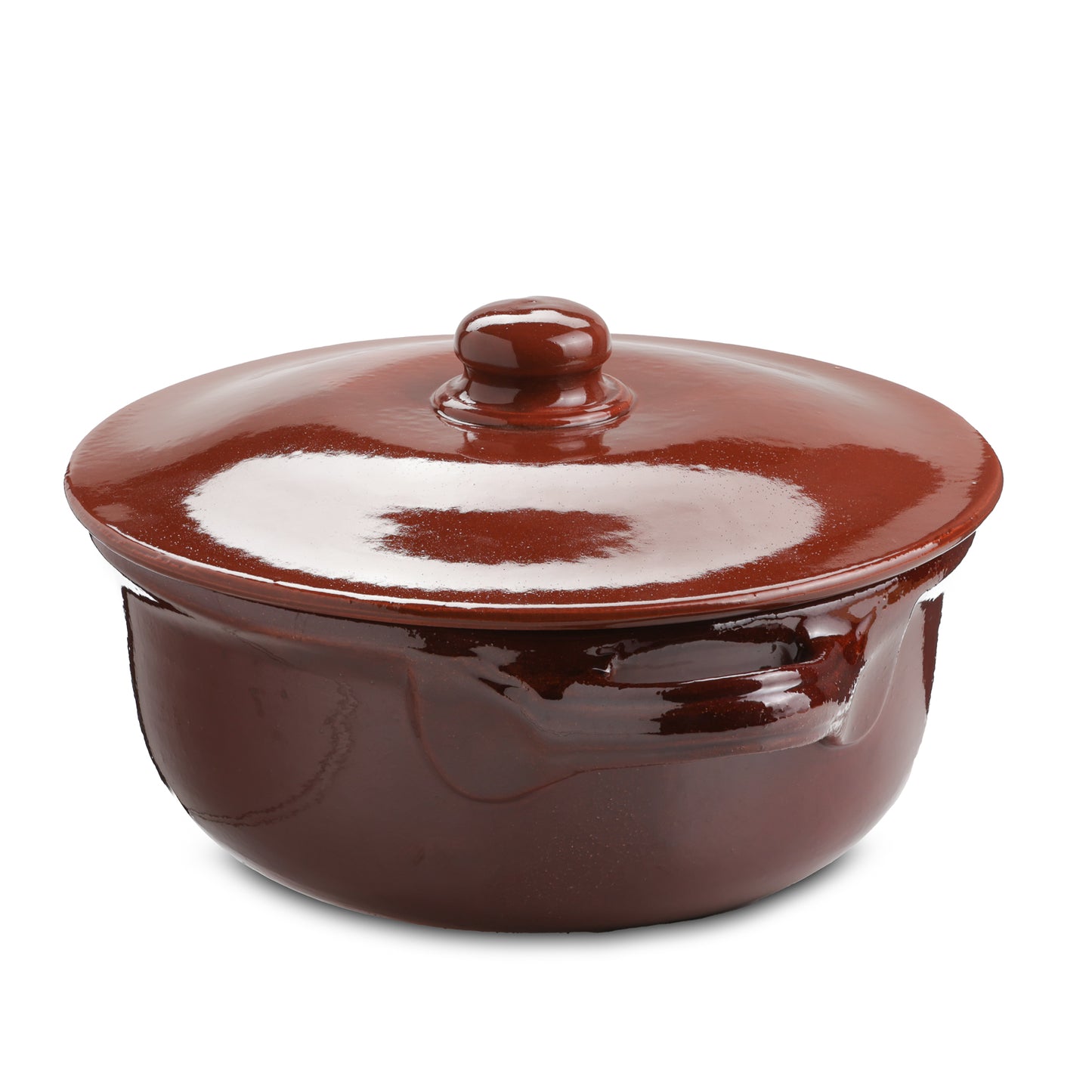 Pentola in terracotta artigianale con coperchio