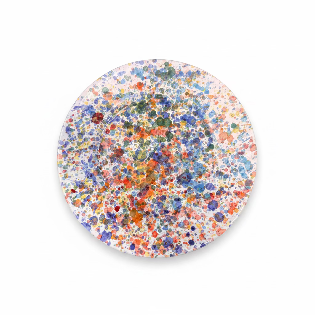 piatto multicolor in ceramica