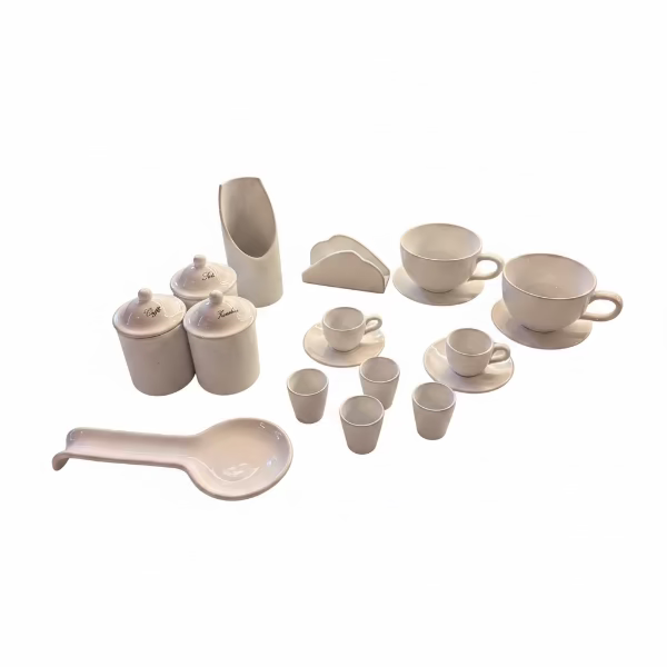 servizi in ceramica bianca stoviglie