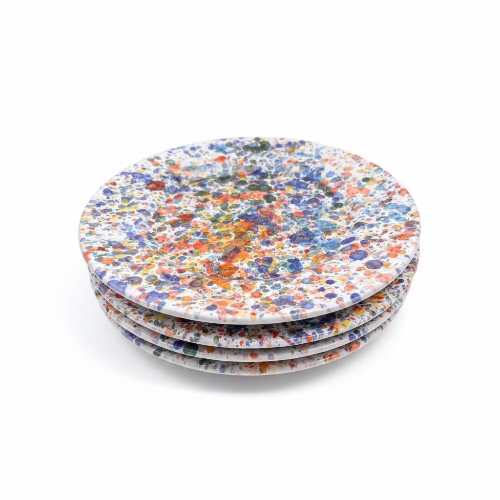 servizio di piatti piani in ceramica