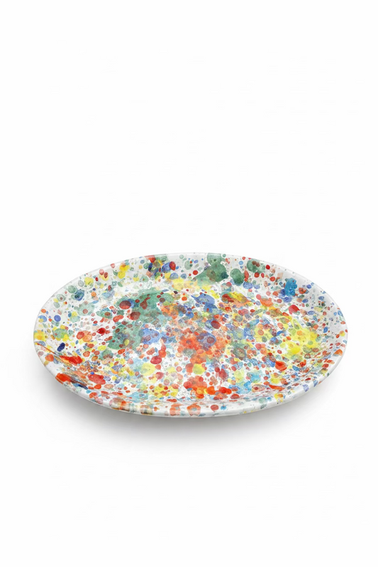Sperlunga piattino ovale in ceramiuca schizzata 20 cm