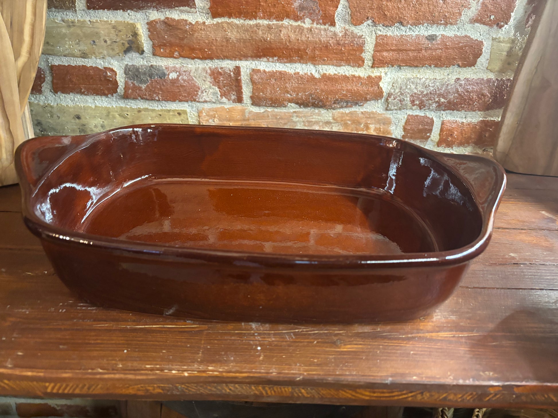 Tegame teglia da forno in terracotta rettangolare