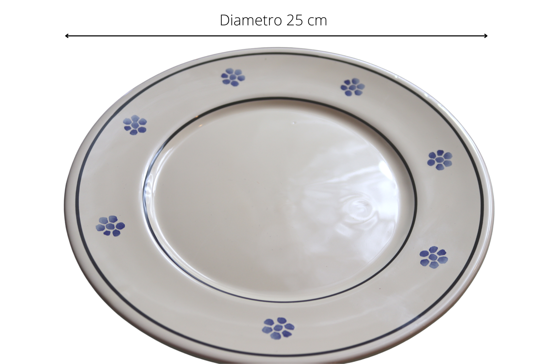 Piatto piano da portata per antipasti primi e secondi, in ceramica