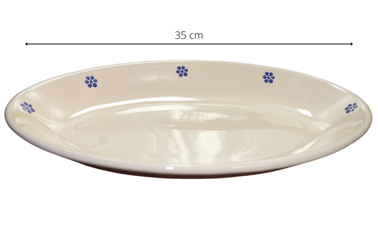 piatto ovale da portata in ceramica