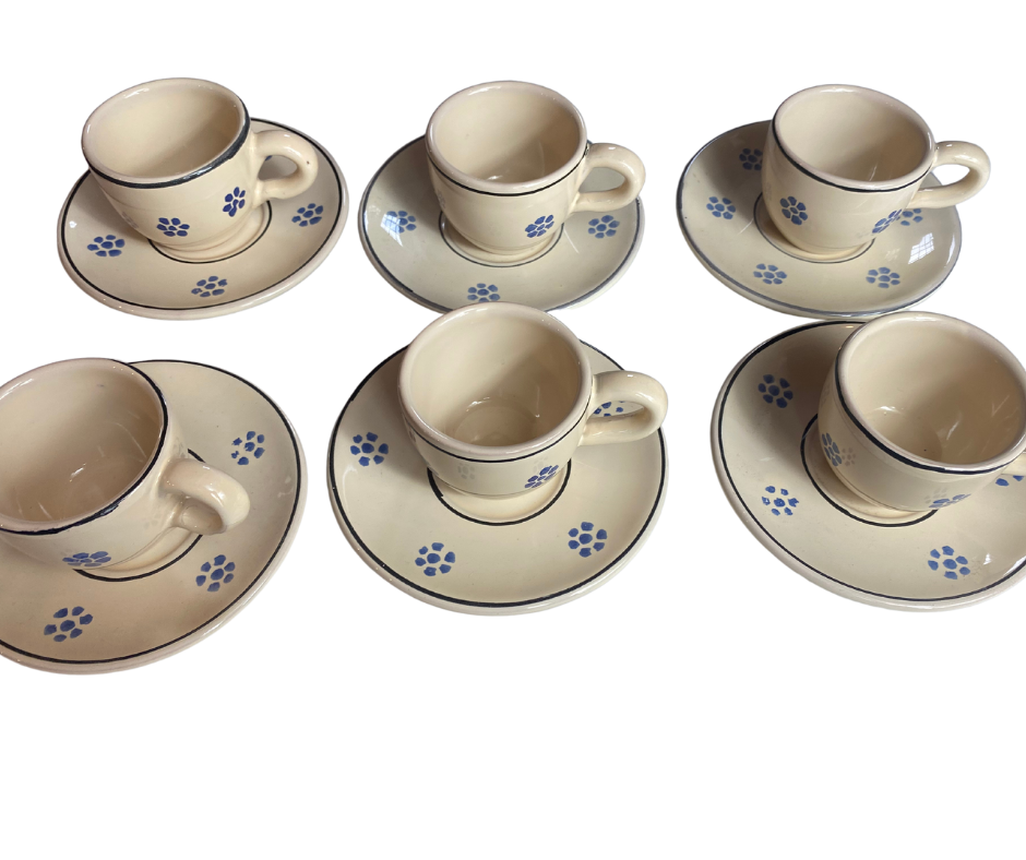 tazzine da caffe in ceramica stile antico